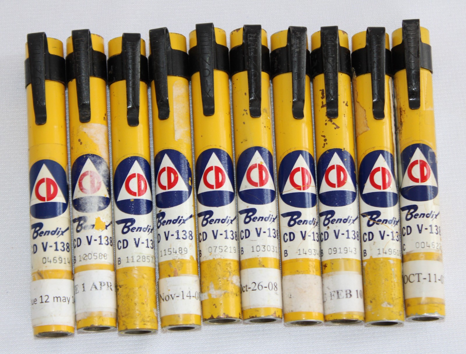 LOT 10 VINTAGE CIVIL DEFENSE BENDIX CD V-138 RADIATION DETECTION DOCIMITERS PENS