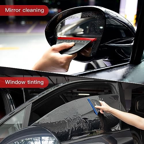 Window Tint Squeegee Black Small Scraper for Vinyl PPF Tools, 3 PCS Different