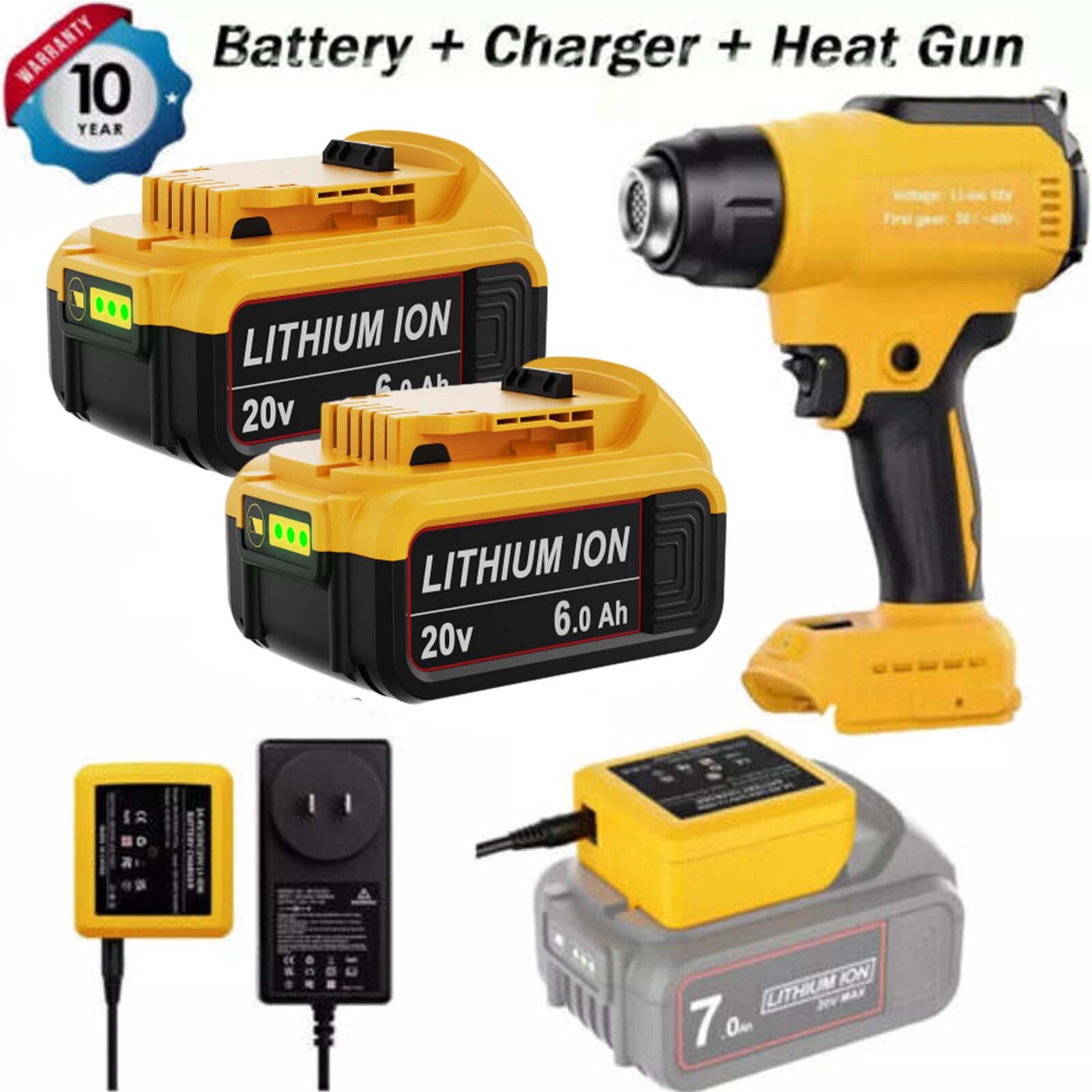 Cordless Heat Gun Hot Air Gun For Dewalt 20V Max Li-ion 6.0Ah  8.0Ah Battery