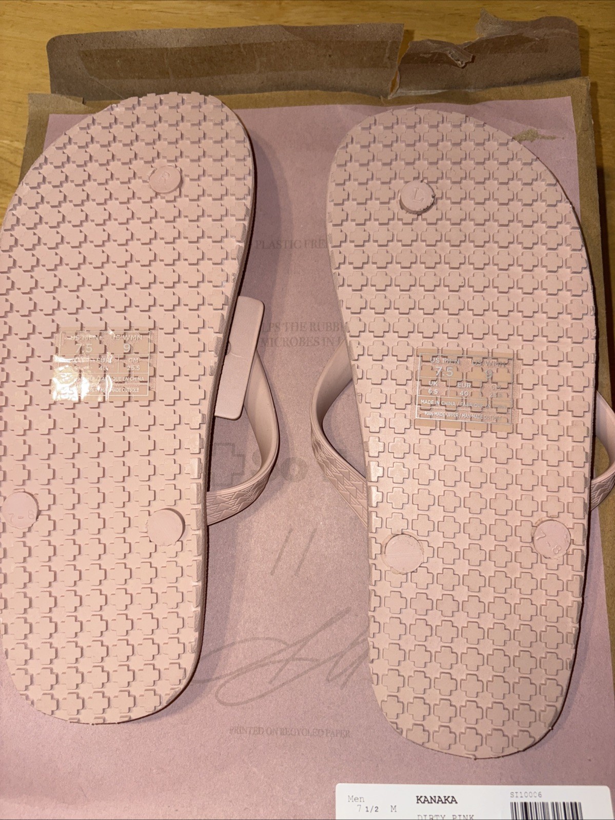 NEW! So iLL Jason Momoa Mens 7.5/Wmns 9.0 Dirty Pink Kanakas Flip Flops #8-012