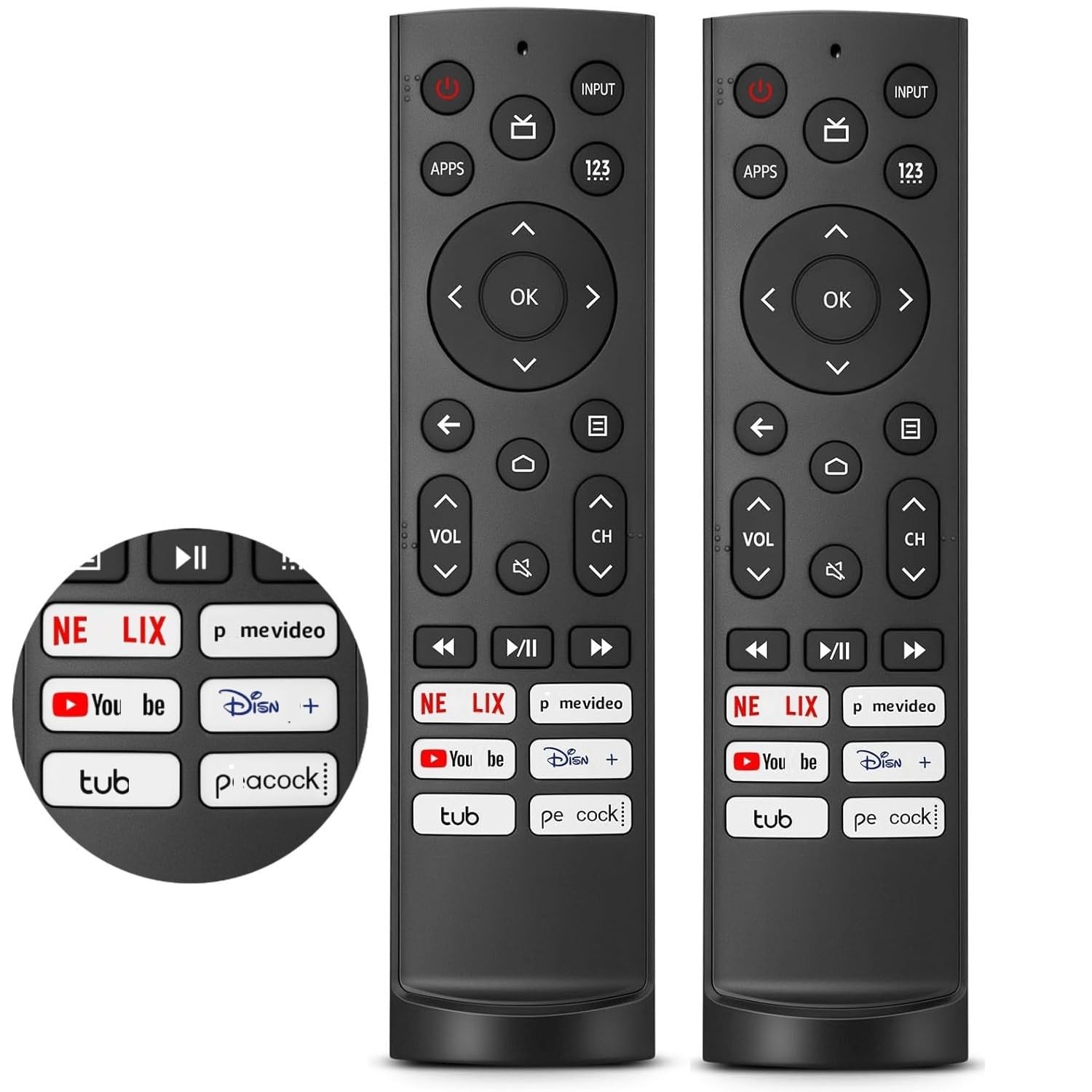 2 Pack Replacement Remote for Hisense Android Laser VIDAA Google TV ERF3A90