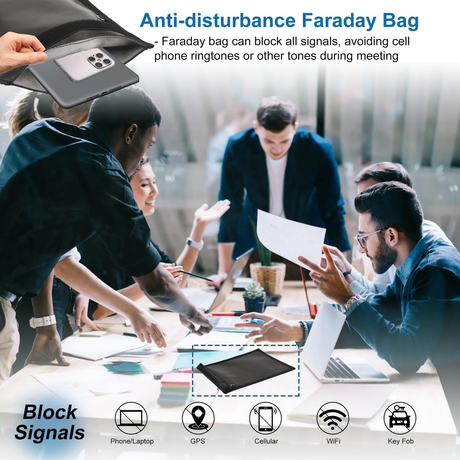 Faraday Bag 4 Pack – Waterproof & Fireproof Signal Blocking 4 Pack, Black