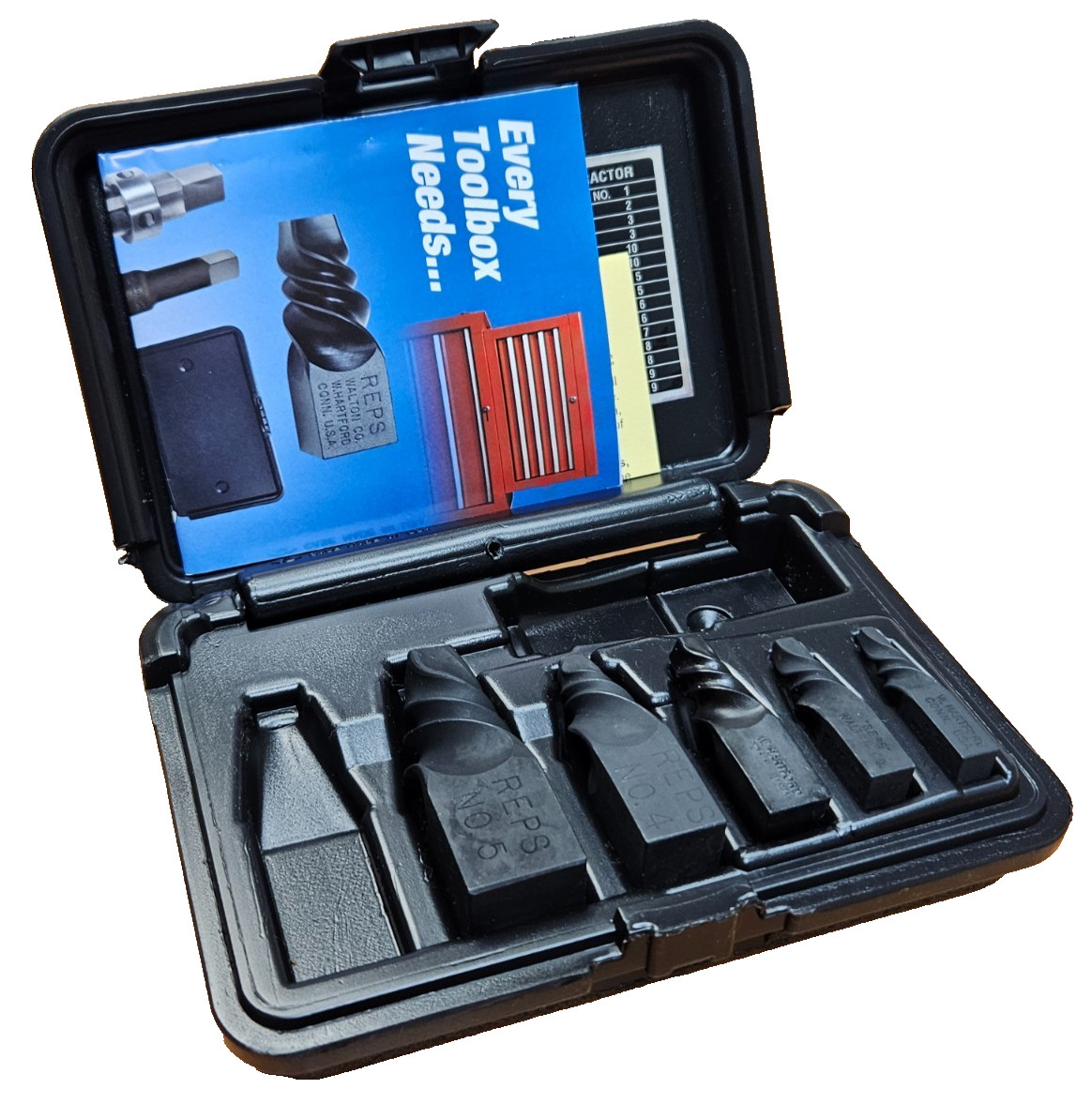 50205 Pipe & Bolt Extractor Set Walton Reps 1/8-3/4 Pipe 3/8-1-1/4 Bolt USA