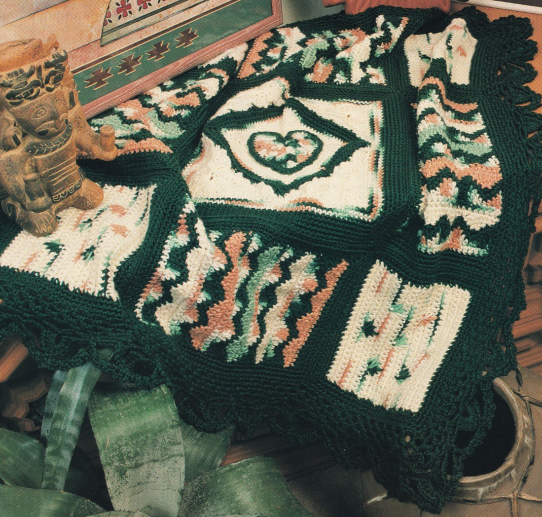 Crochet Afghan Pattern SOUTHWEST SWEETHEART Instructions Annie's