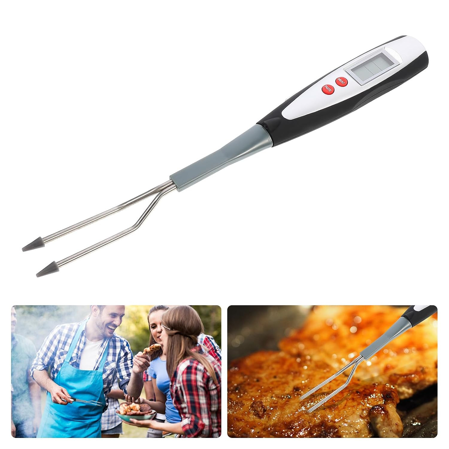 Digital Meat Thermometer Fork BBQ Temperature Indicator for Grill Cooking, Insta