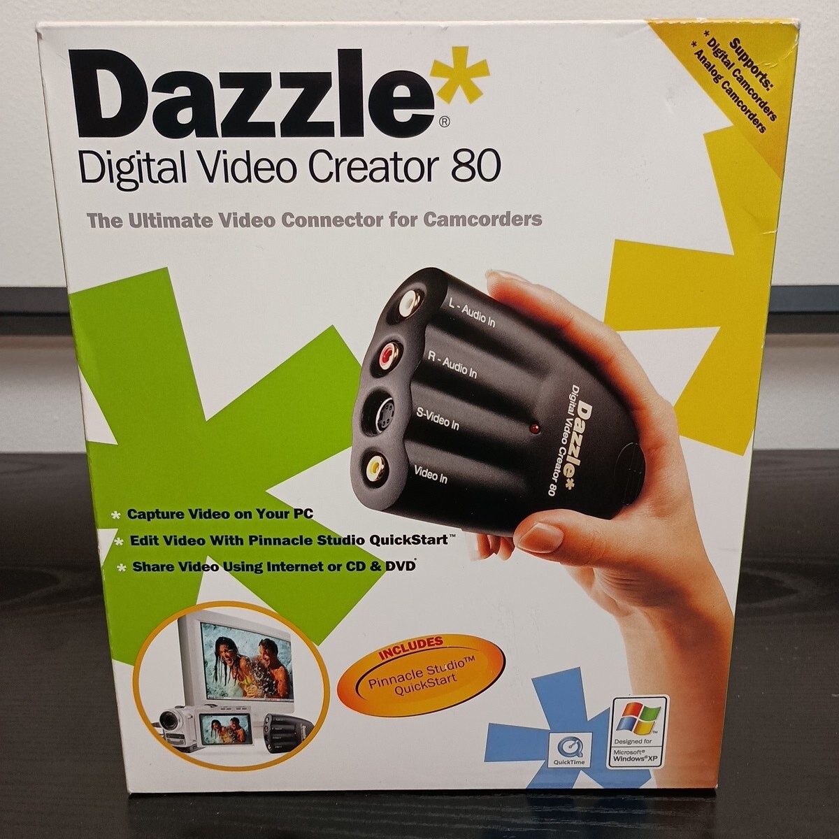 DAZZLE DVD-80 Digital Video Creator 80 Video Capture Device RCA USB Cable NIB