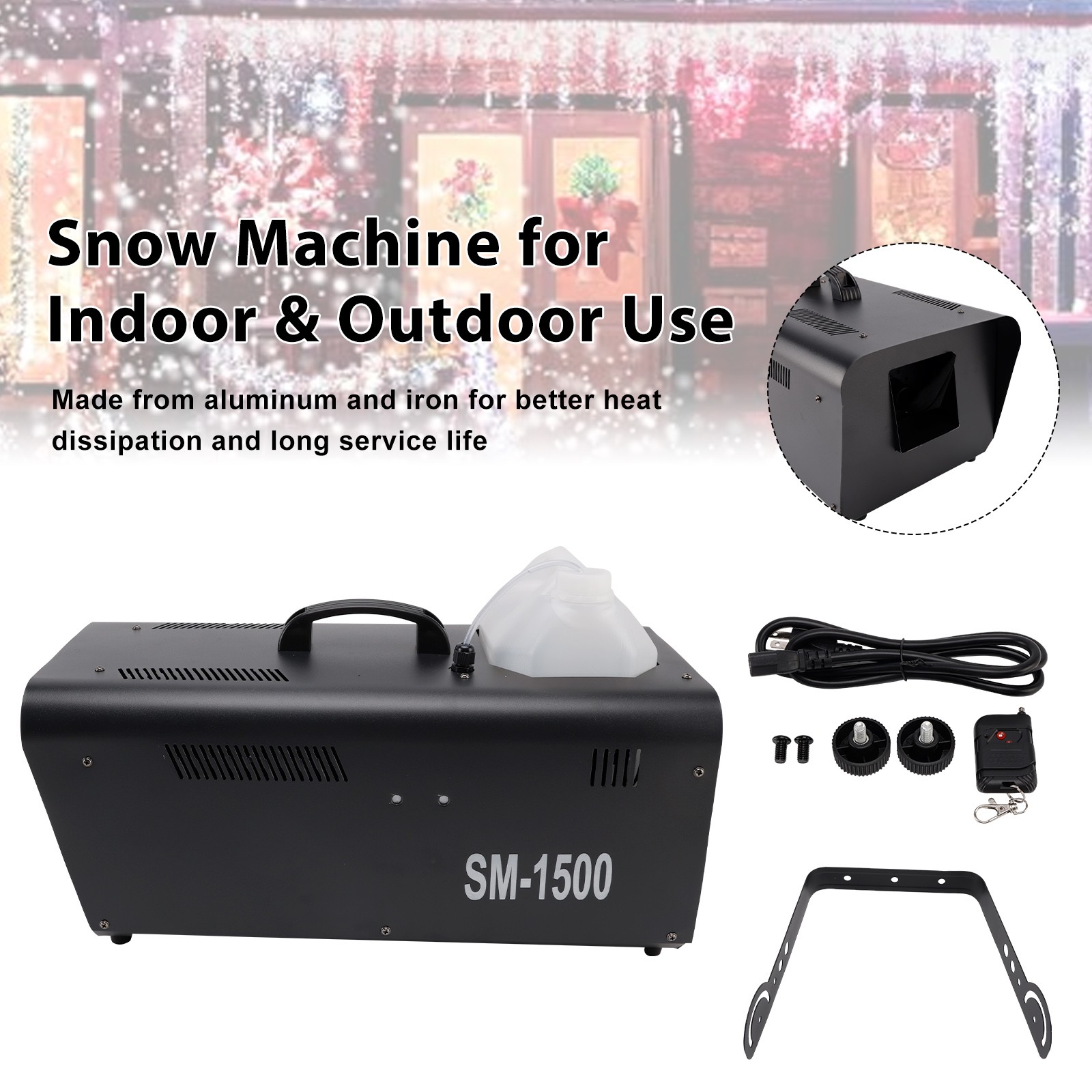 1500W Snow Machine with Wired Remote – Snowflake Maker for Christmas Weddings