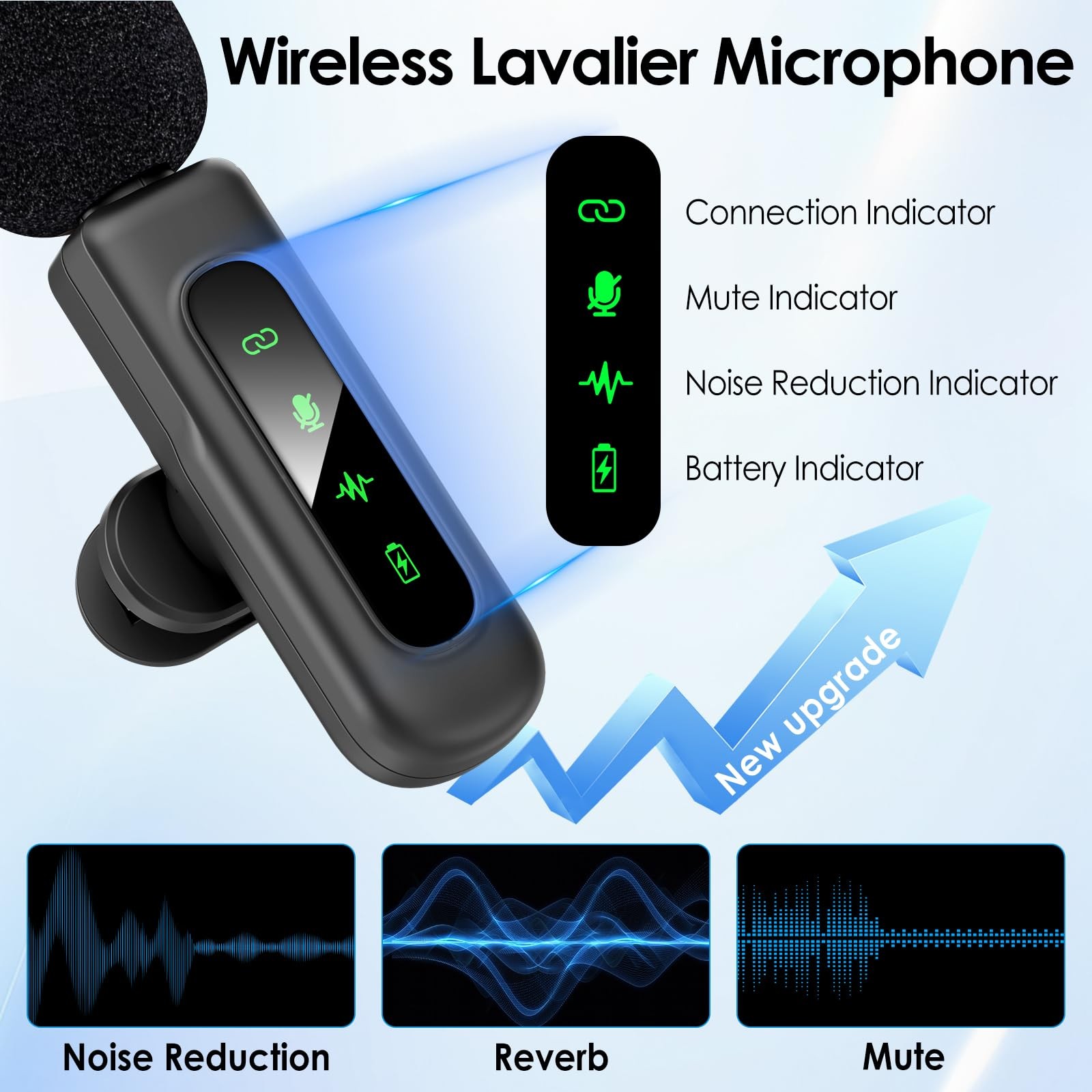 USB C Mini Wireless Lavalier Microphone for iPhone/Android,Lapel Mic