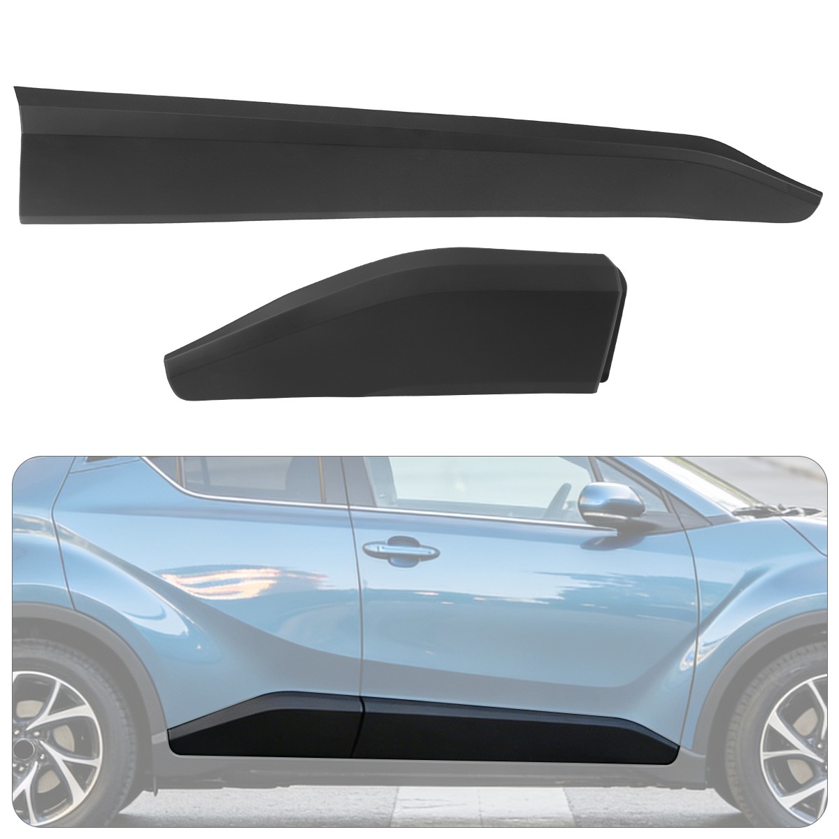 For Toyota C-HR 2018-2022 Front+Rear Right Door Lower Molding Trim Panel 2PCS