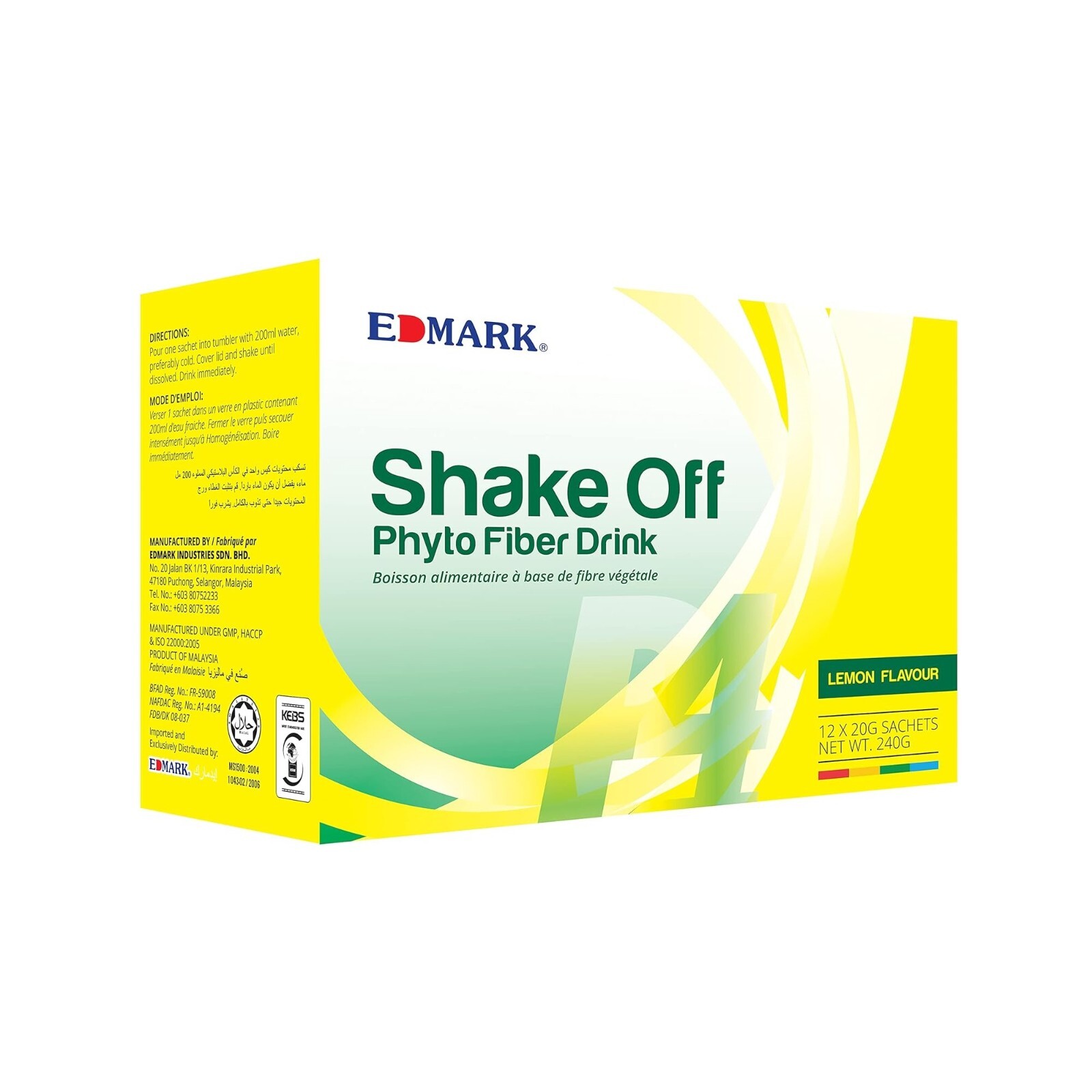 Edmark Shake Off Phyto Fiber Drink Lemon Detox Constipation Relief Bloating