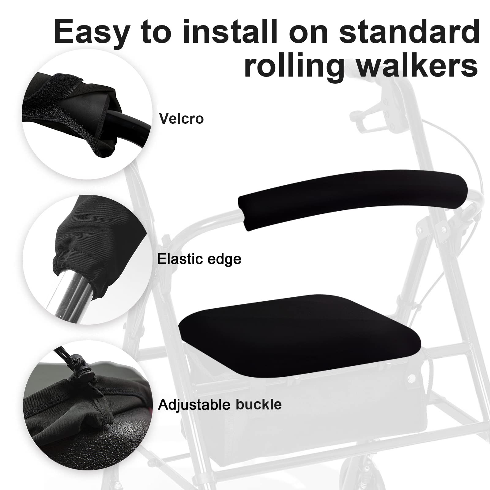 Rollator Walker Seat & Backrest Rollbar Covers Set - Adjustable Starry Star