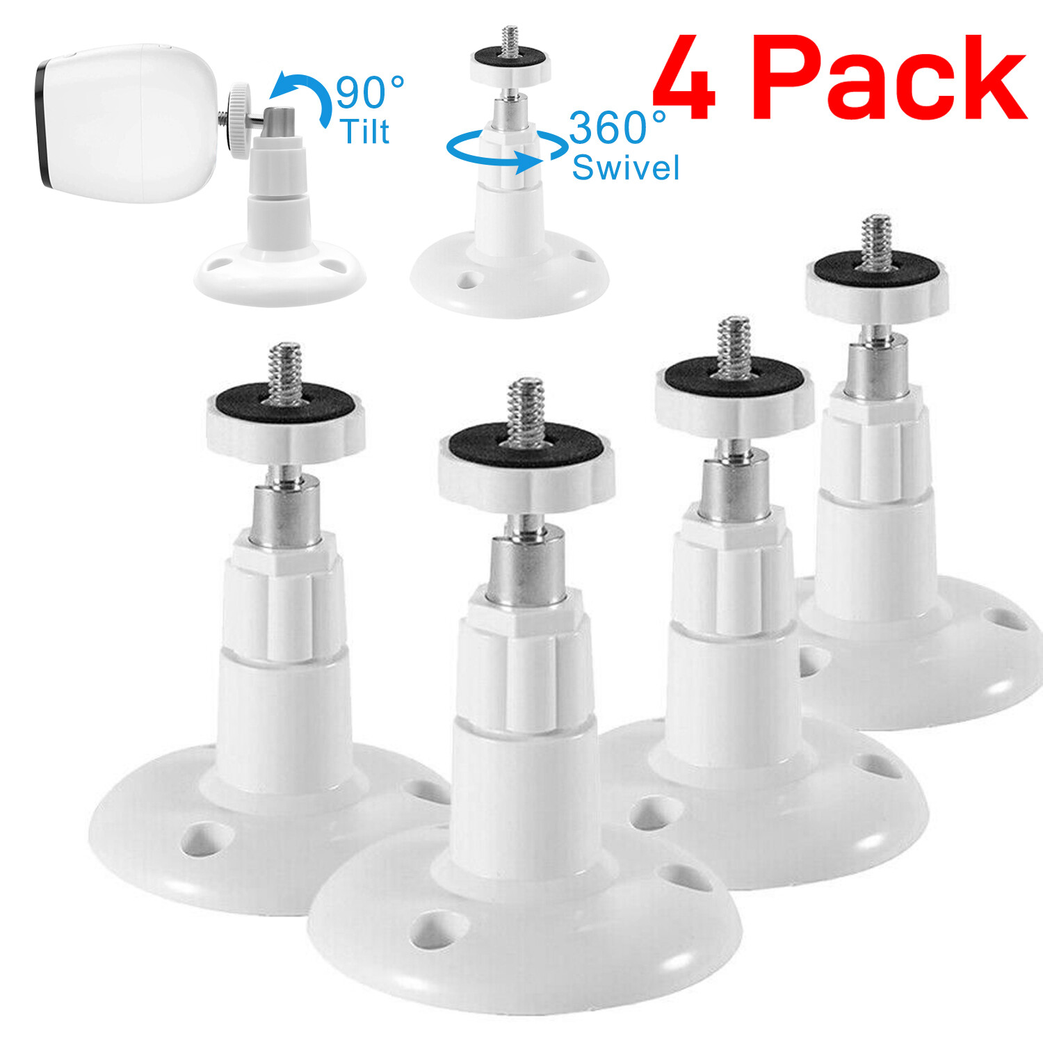 4 Pack Wall Camera Mount Bracket Indoor Outdoor for Arlo Pro Security Adjustable