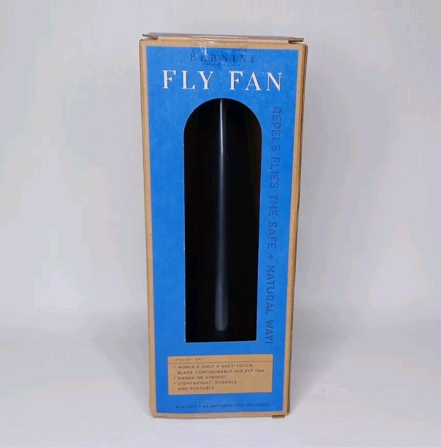 Bernini Fly Fan Soft-Touch Blade Hang or Stand Keep Flies Away From Your Food