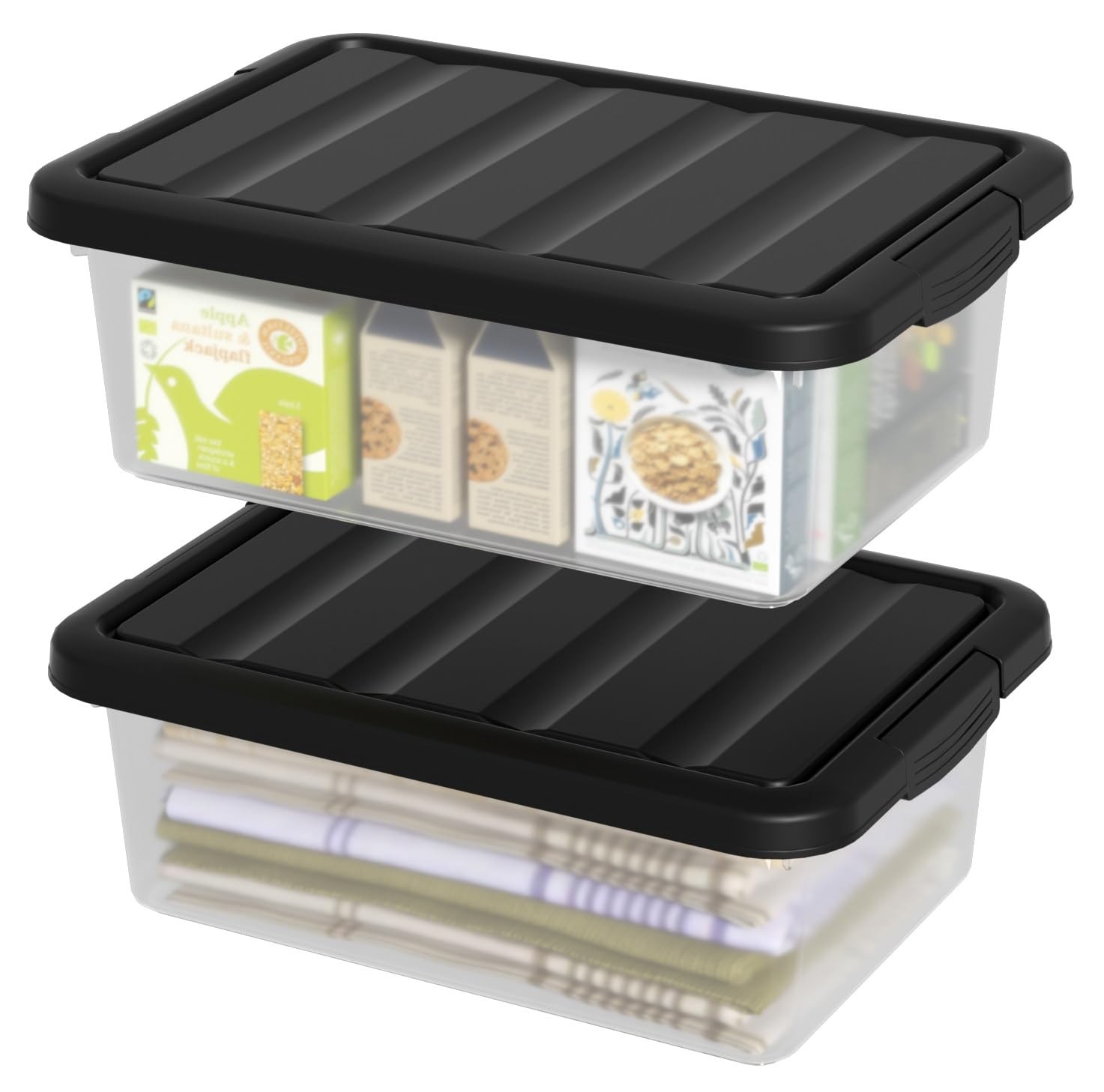 2 Packs 14 Quart Plastic Containers Bins With Latching Lids Organization