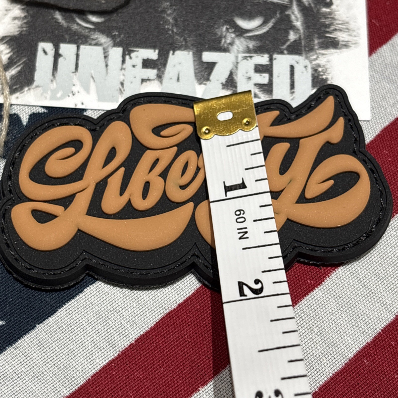 Liberty Blk Brown Morale Tactical Hook & Loop Patch High Quality 3d PVC 2x3”