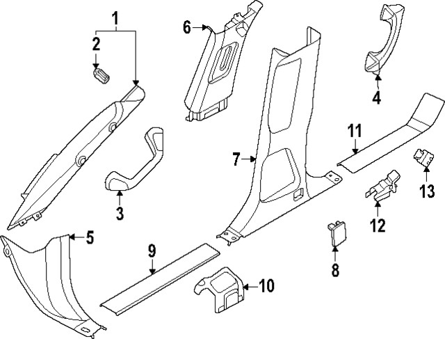 Genuine Nissan Door Sill Plate Bracket 76994-7JA0A