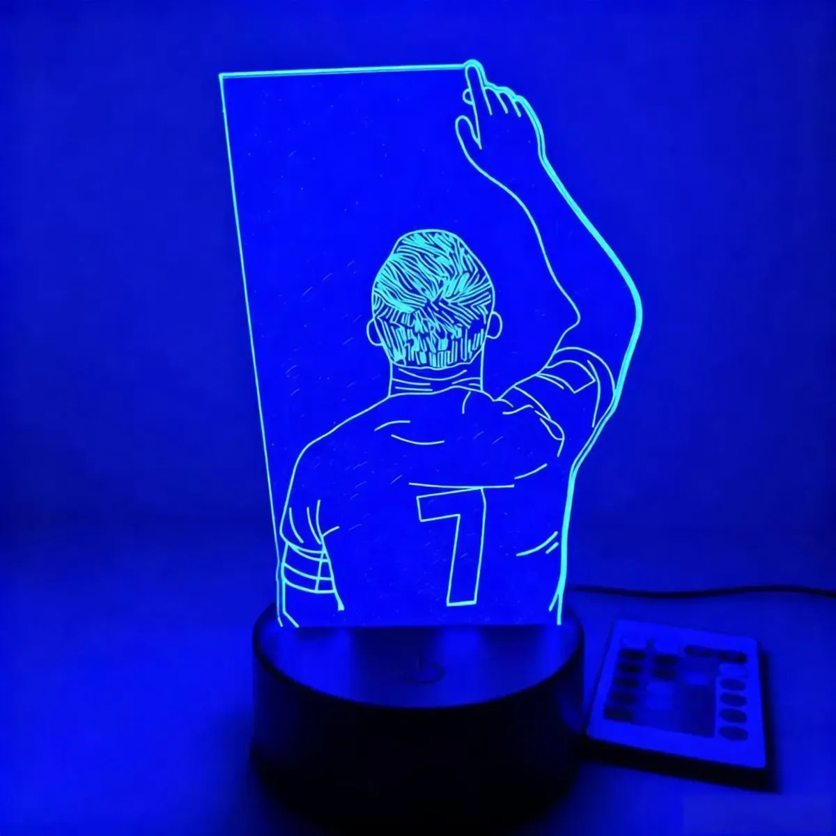 NEW CR7 Ronaldo 3D LED Desk Lamp, 7color touch+16 color remote control Gift Lamp