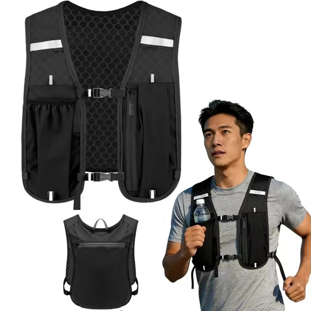 Running Hydration Vest Backpack Adjustable Breathable Water Resistant Unisex