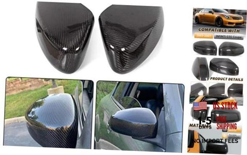 ECOTRIC Par de tapas de espejo lateral compatibles con Infinti G35 Coupe 2003,