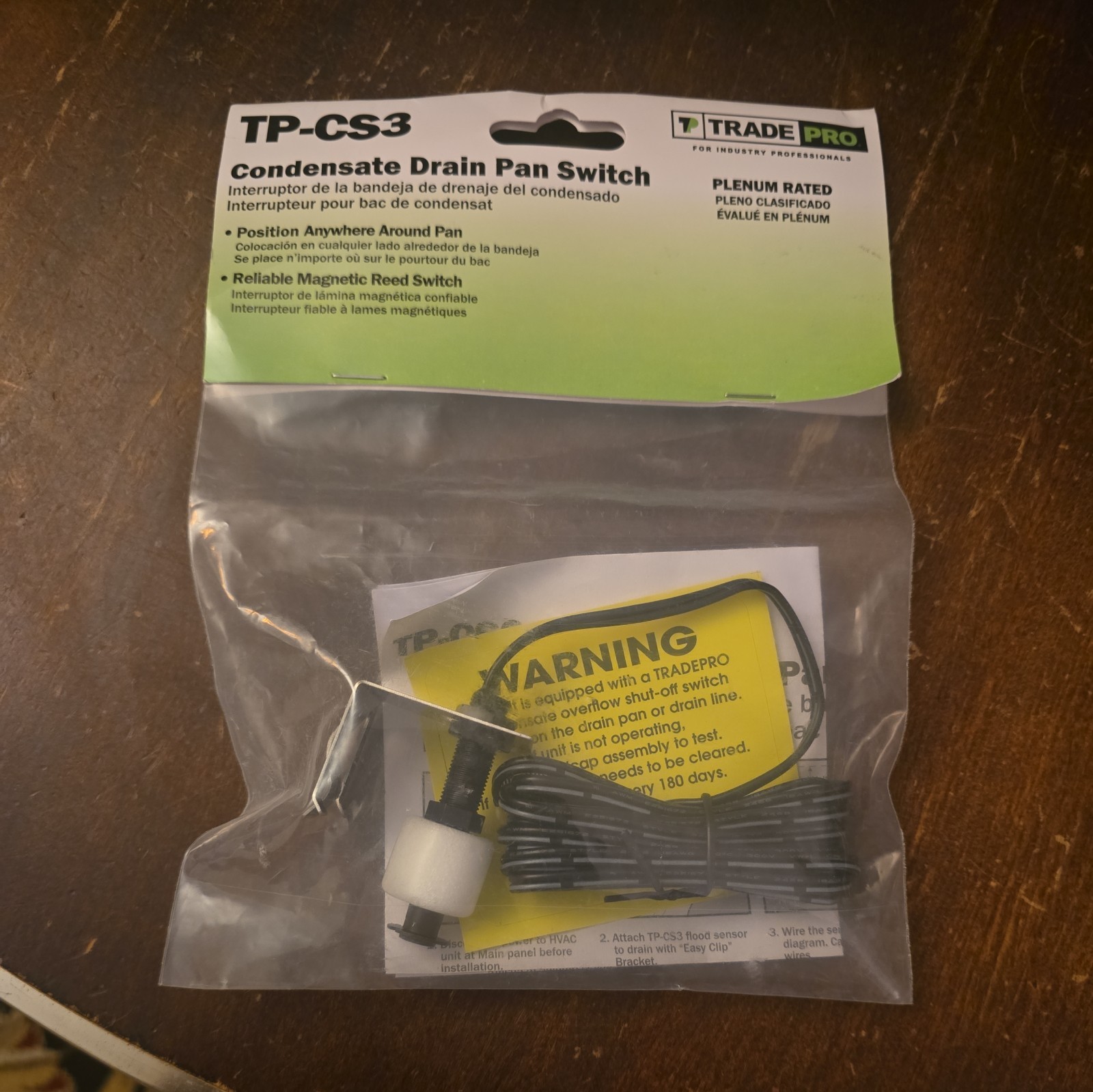 TRADE PRO TP-CS3: Condensate Drain Pan Overflow Prevention Switch 24 VAC, 1.5 A