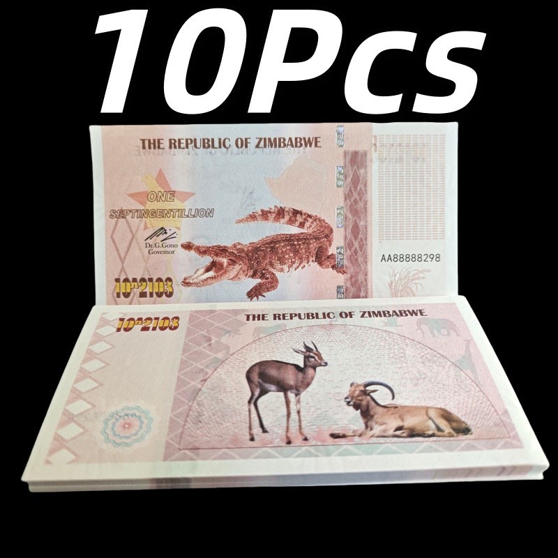 LOT 10 PCS, Zimbabwe 1 Septillion, Crocodile, UNC, Free Shipping