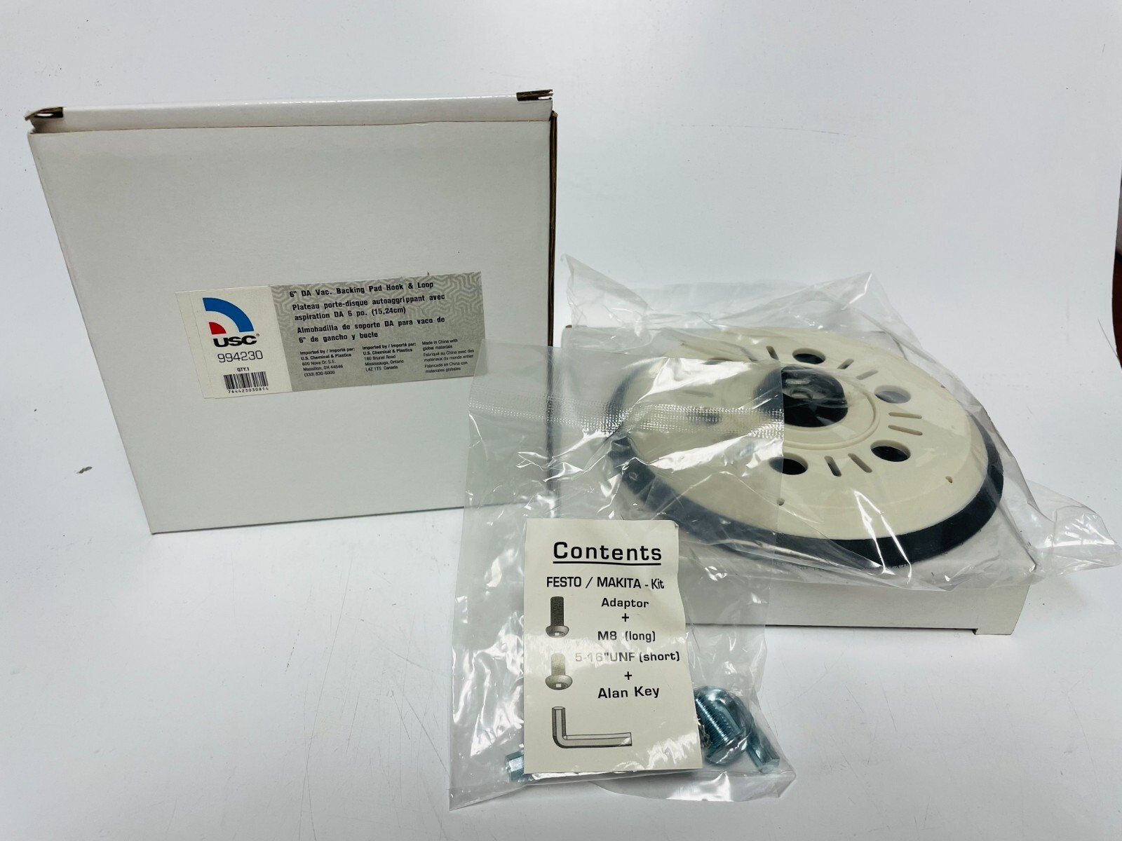 USC 994230 6" DA VAC BACKING PAD HOOK & LOOP