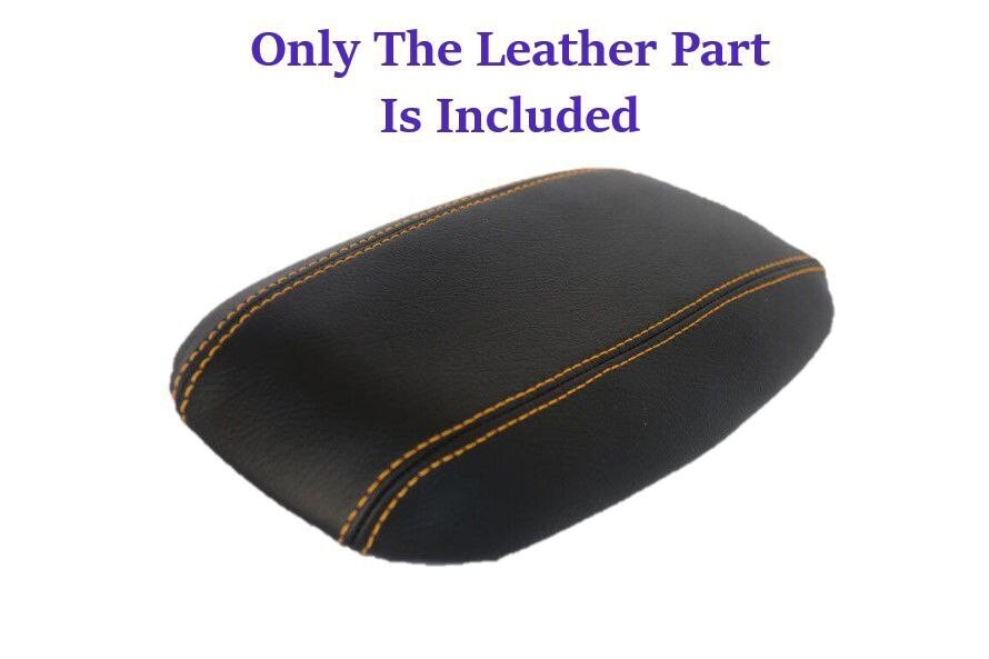New Yellow Stitch Synthetic Leather Console Armrest Cover For Ford Mustang 94-04