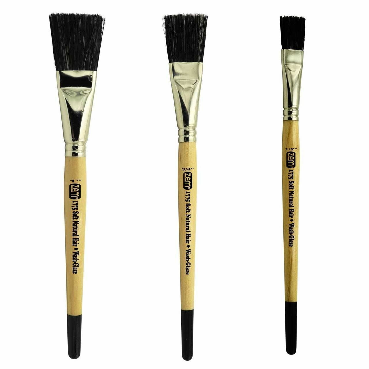 AS-190 Soft Ox Hair Wash/Glaze  Brush Set 3 pcs