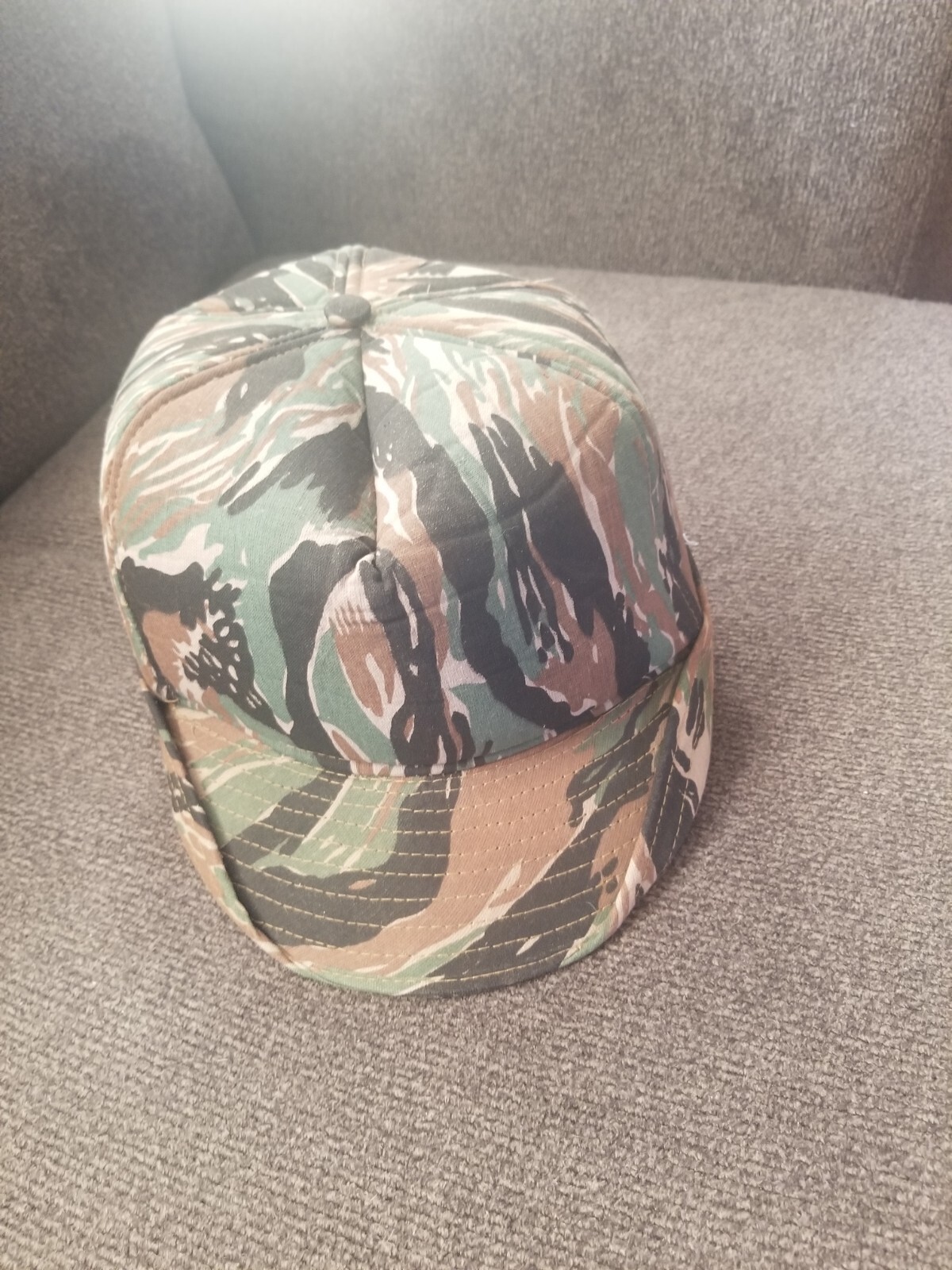 Vintage Tiger Stripe Bucket Hat Hunting  Large Jones Style 80's Cap - NWOT K6