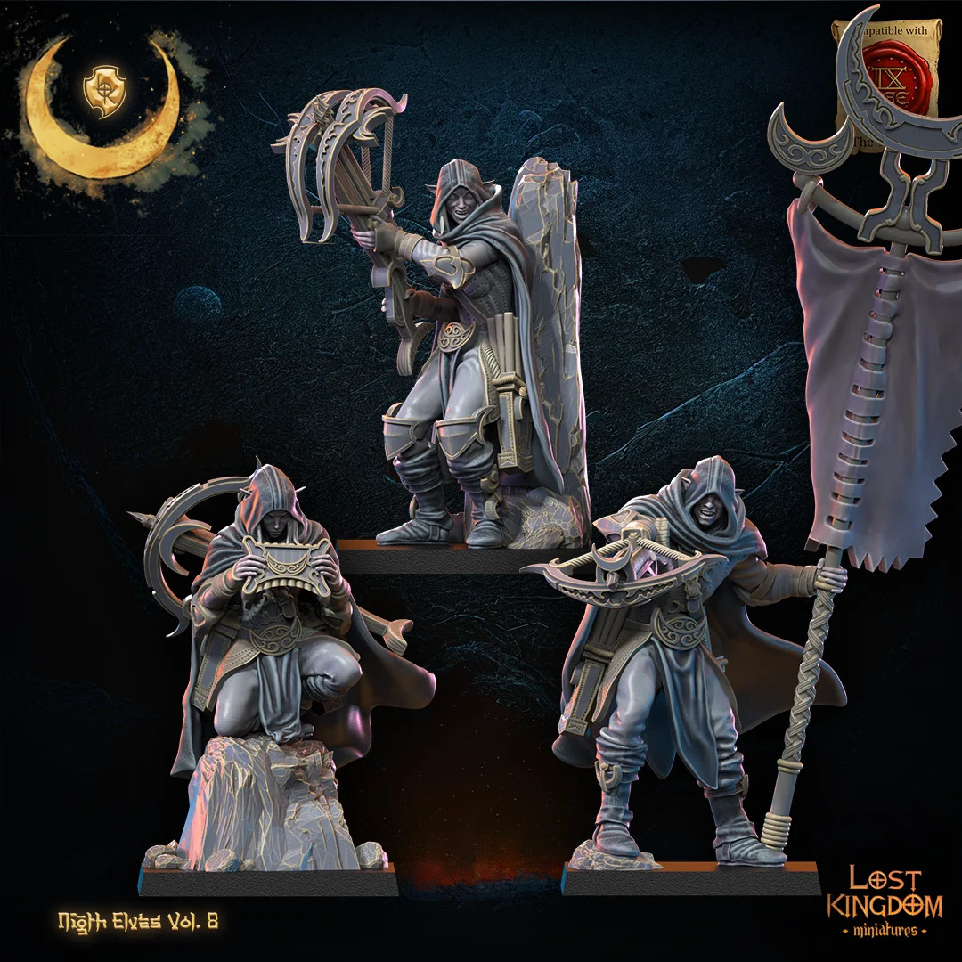 Chknu Regiment Command Group (Set of 3) - 28-32mm - Resin Tabletop Miniature