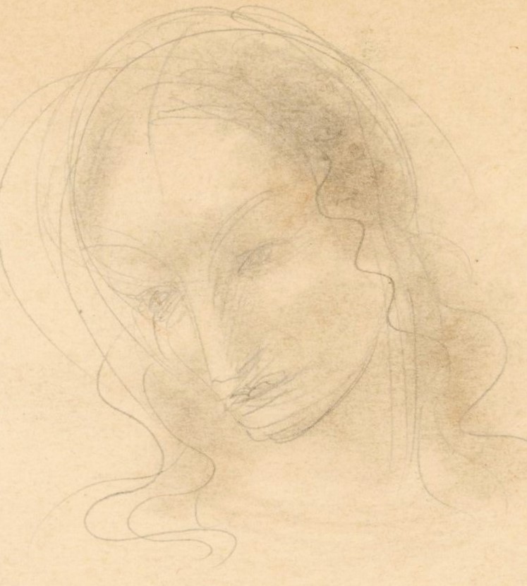 Willi Schmid woman portrait study Munich Secession unique unsigned drawing