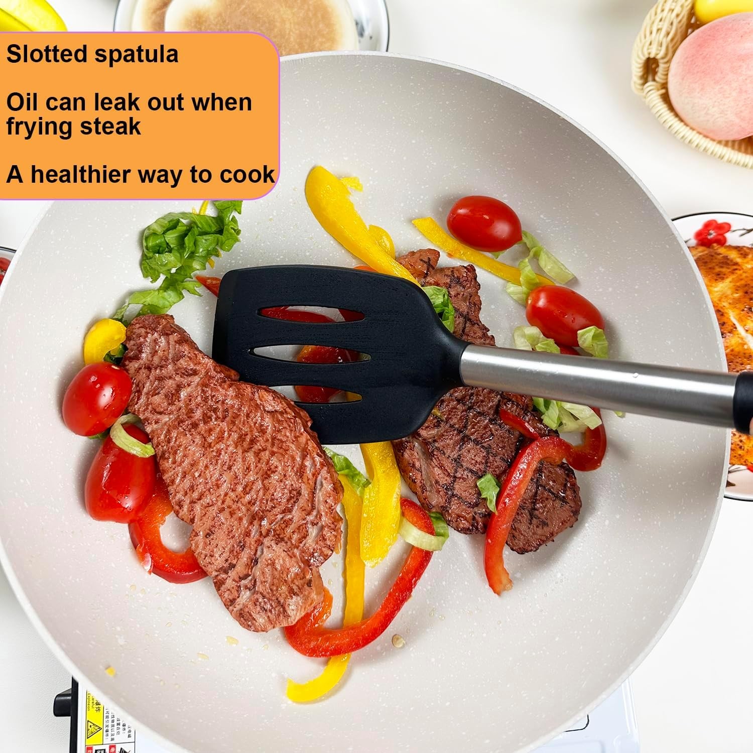 Spatula Set Silicone Heat Resistant for Nonstick Cookware Rubber Silicone