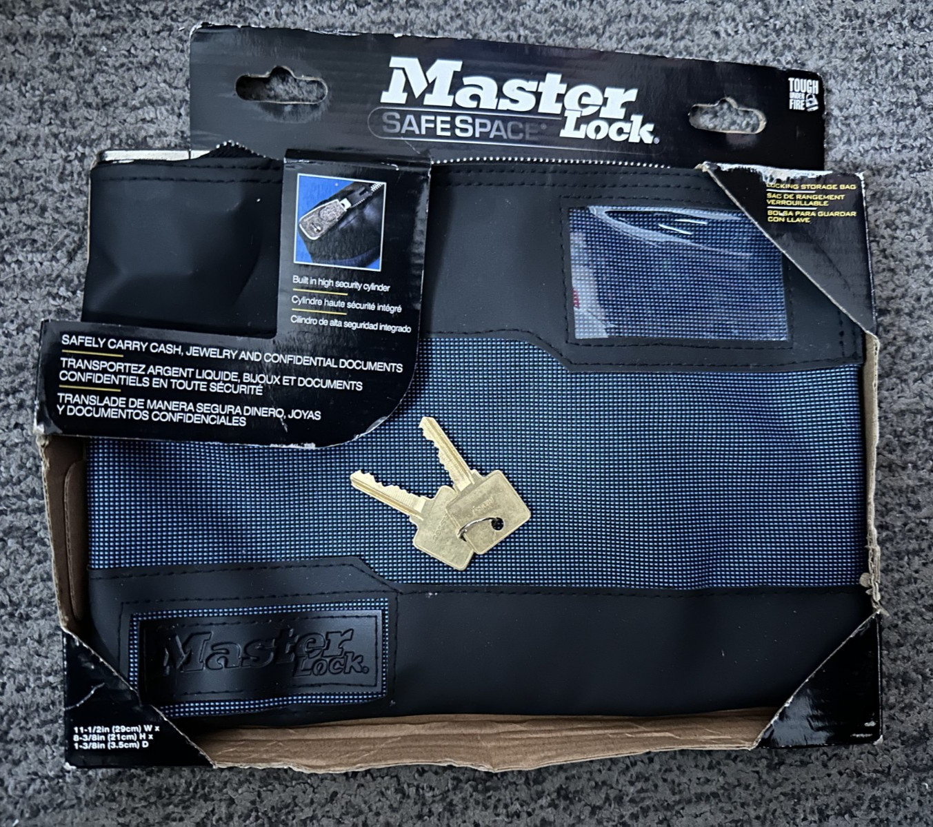 Master Lock 7120D Safe Space Locking Storage Money Night Deposit Bag Blue