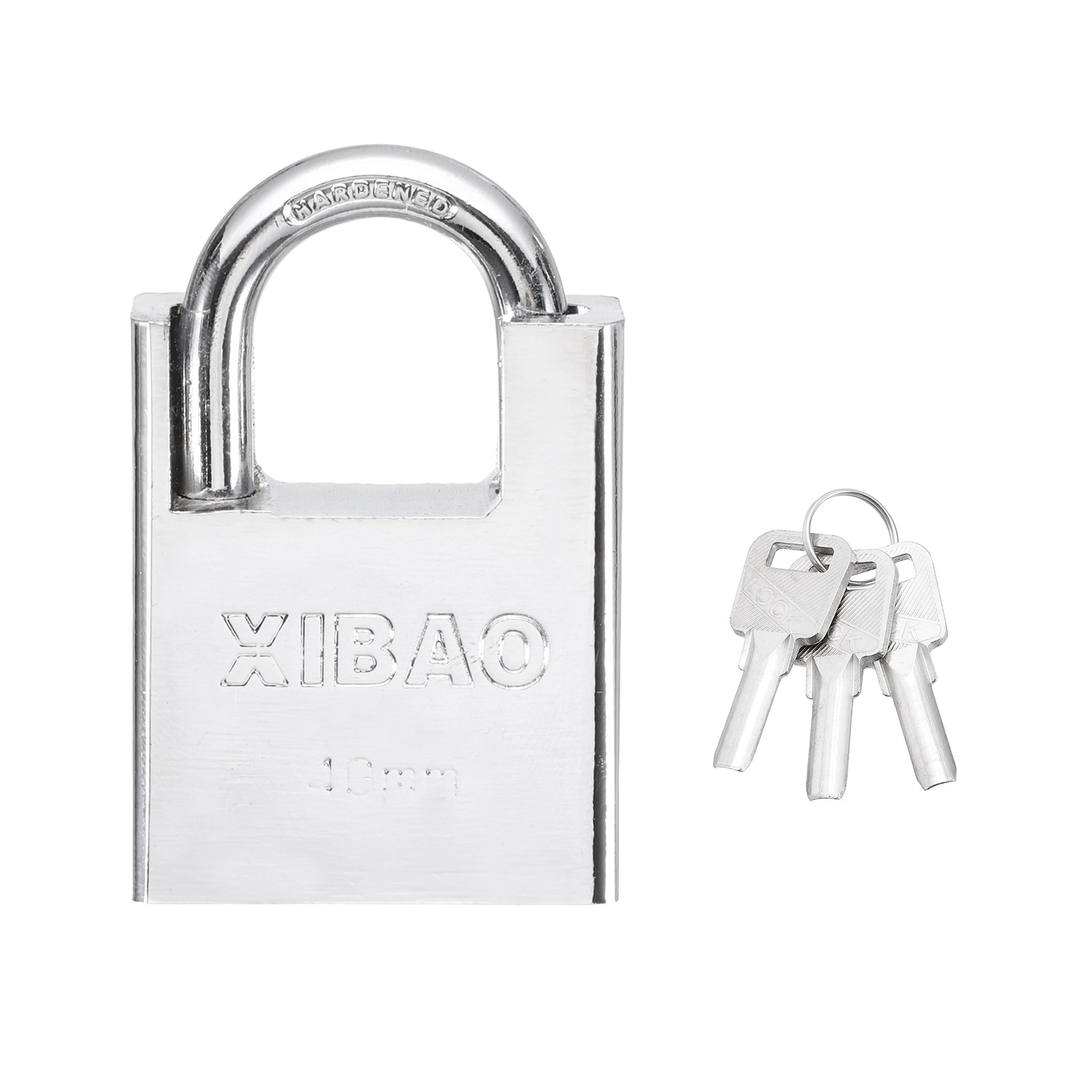 High Security Steel Shrouded Padlock with 3 Key, Silver (1-9/16 Inch)