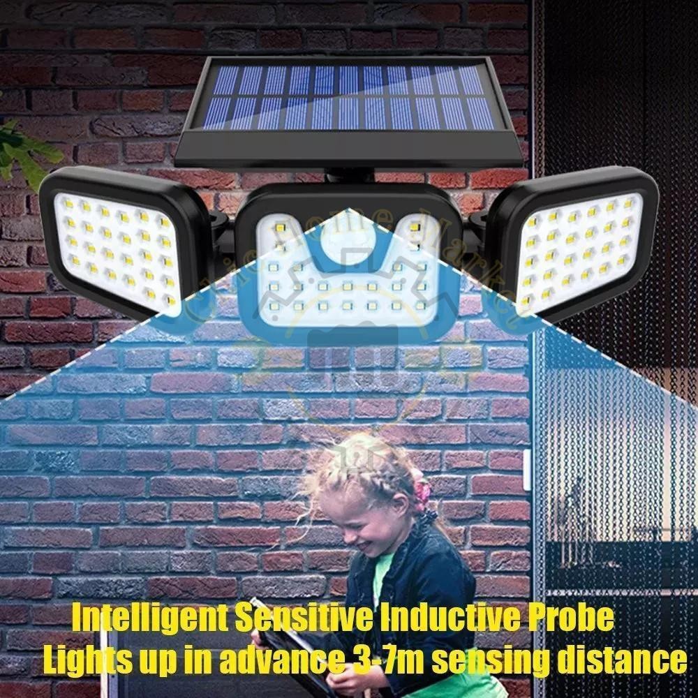 2 Pack LED Motion Sensor Solar Lights Outdoor IP65 Waterproof Security Lamp