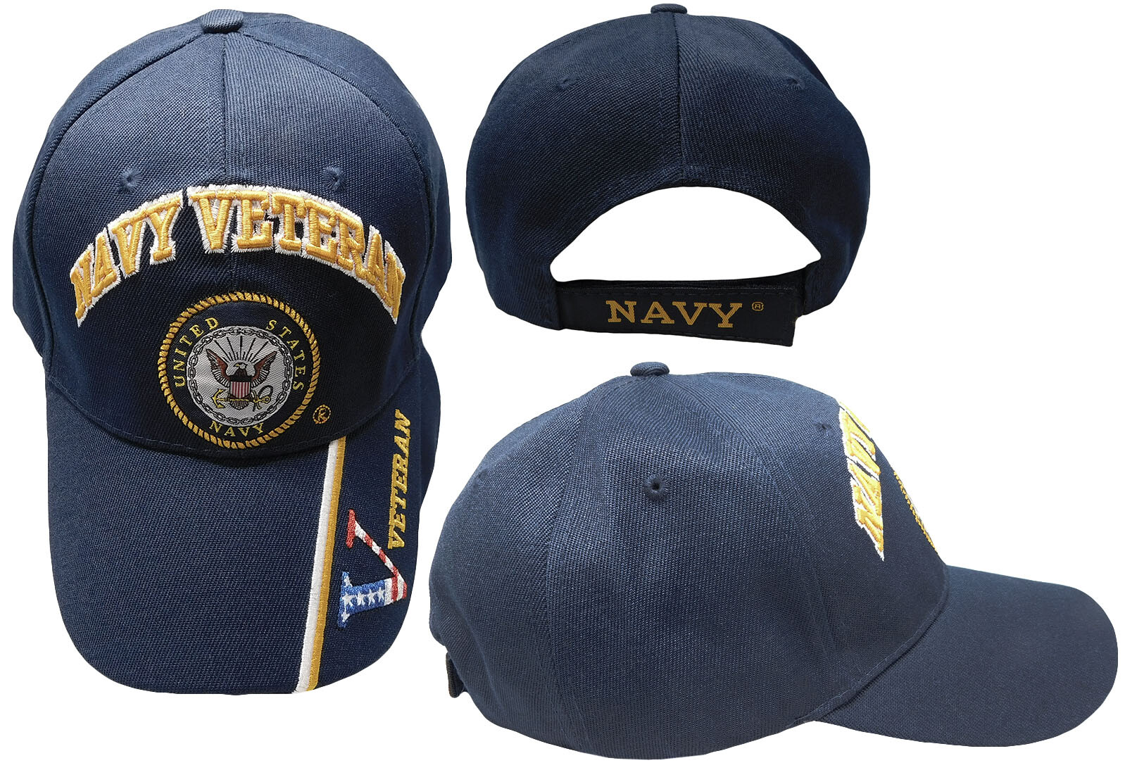 USA NAVY VETERAN BLUE BASEBALL STYLE EMBROIDERED HAT ball cap vet us retired A90
