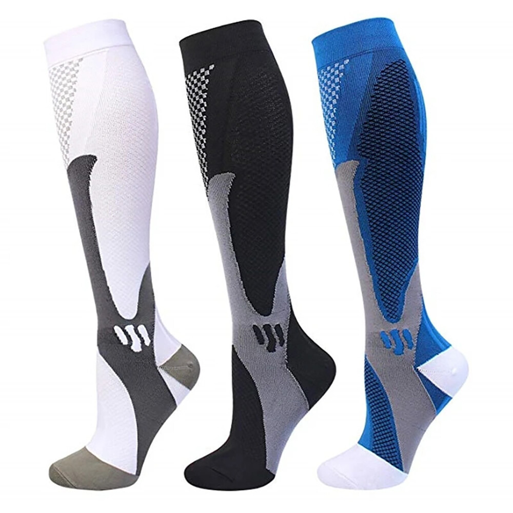 1 Pair Compression Socks Stockings Women Men Knee High Medical 20-30 mmHG XL XXL