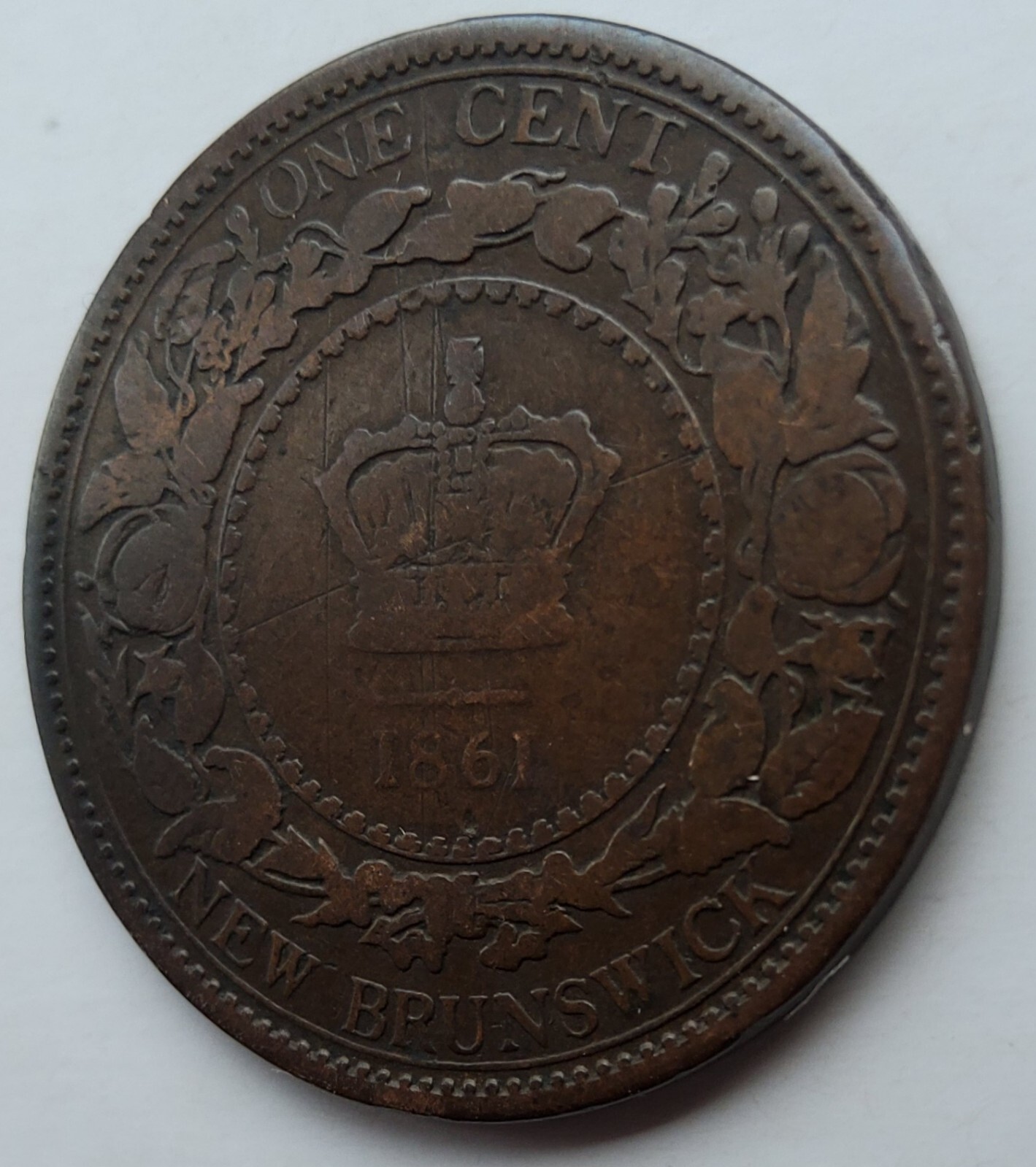 •1861•CANADA•NEW BRUNSWICK•ONE CENT•