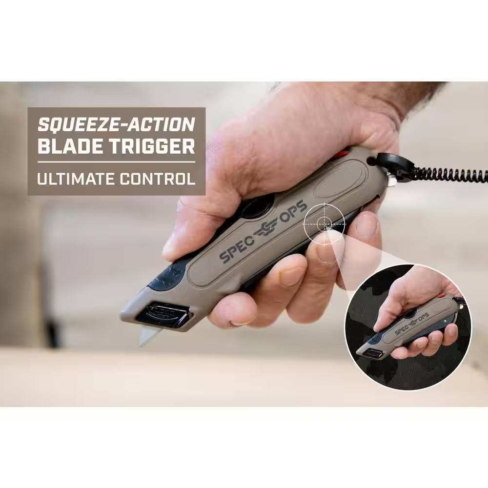 Safety Knife Box Cutter, Includes Holster & Lanyard