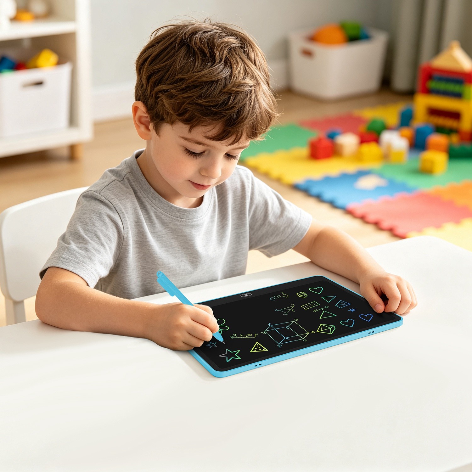 LCD Writing Table Kids Doodle Board Reusable Drawing Pad w/ Lock Function