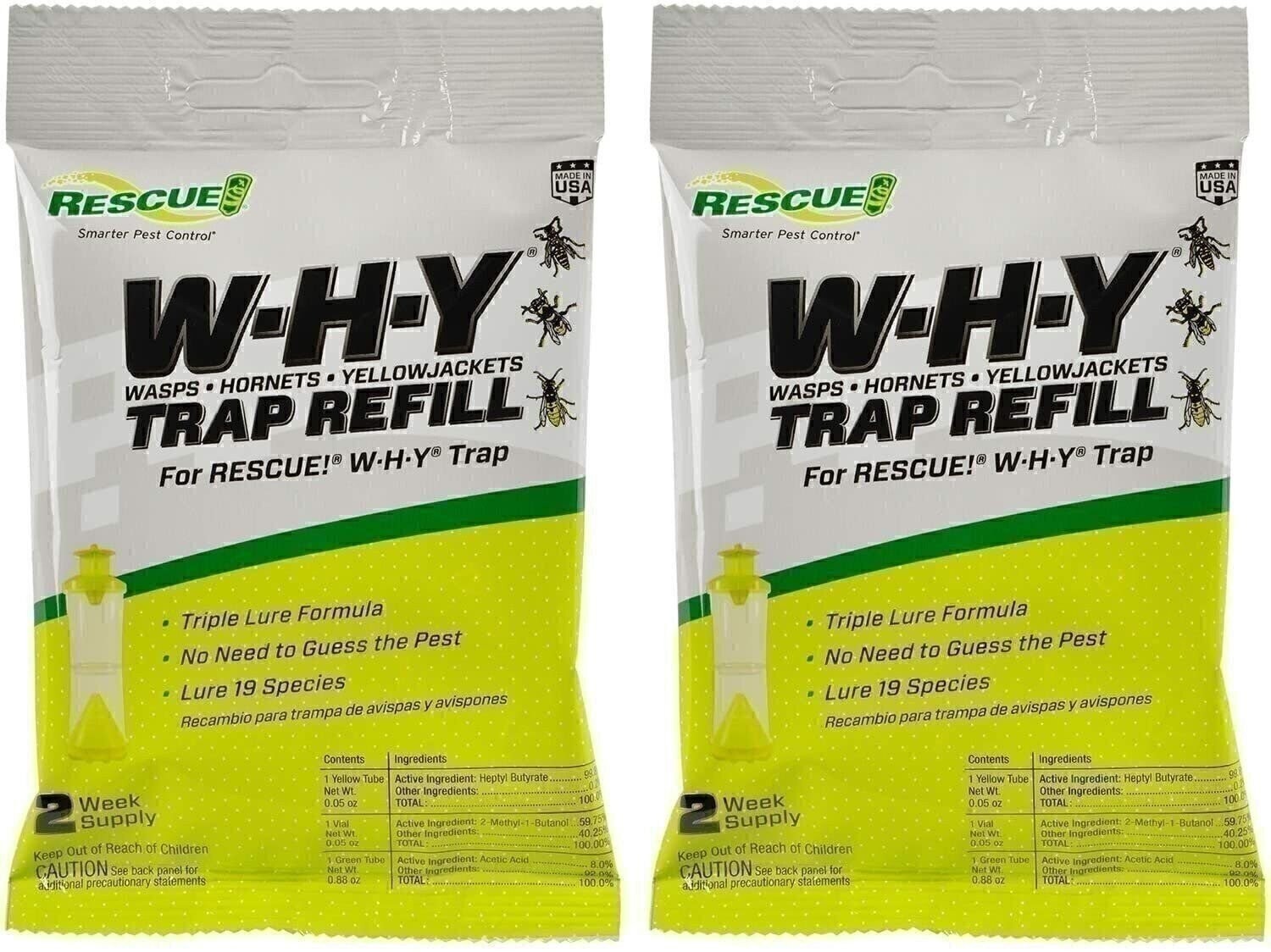 RESCUE! Non-Toxic Wasp, Hornet, Yellowjacket Trap (WHY Trap) Attractant...