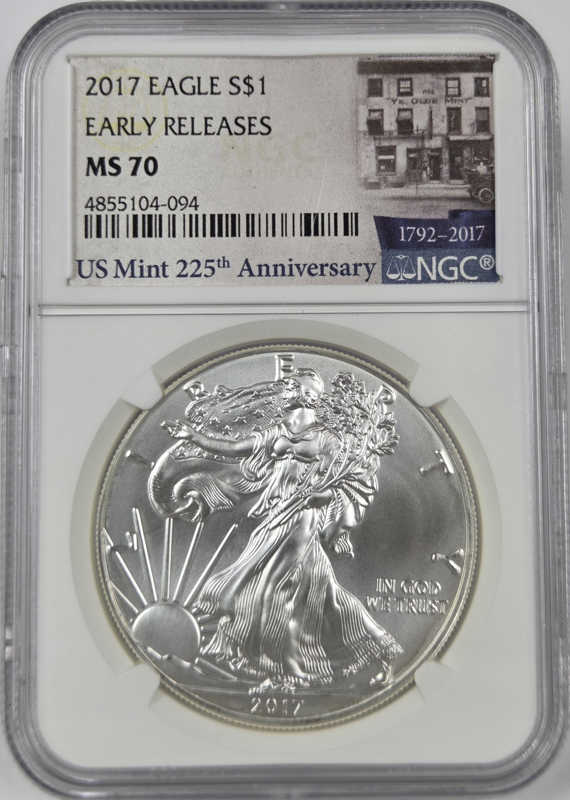 2017 Eagle S$1 Early Releases MS 70 NGC US Mint 225th Anniversary Label