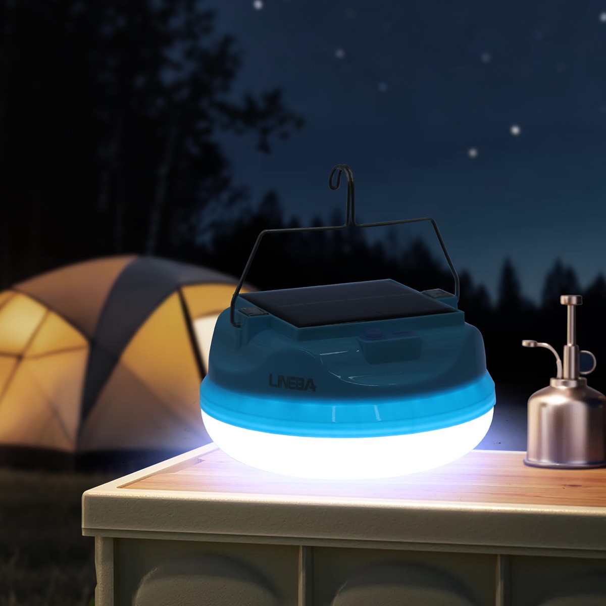 Solar Camping Lantern LED Lamp USB Rechargeable Tent Light Outdoor Hiking 3 Mode