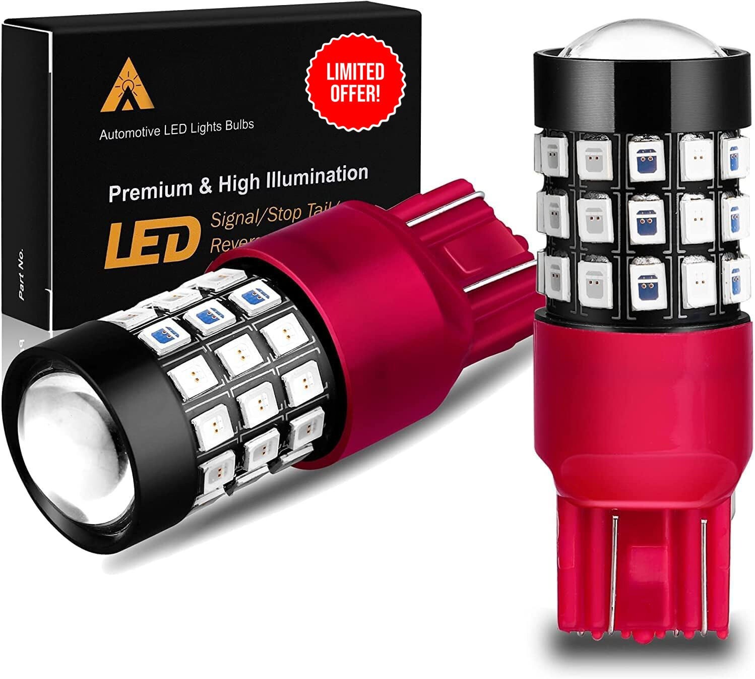 Bombillas LED T20 7440 7443 para luces de freno estroboscópicas, luces de freno