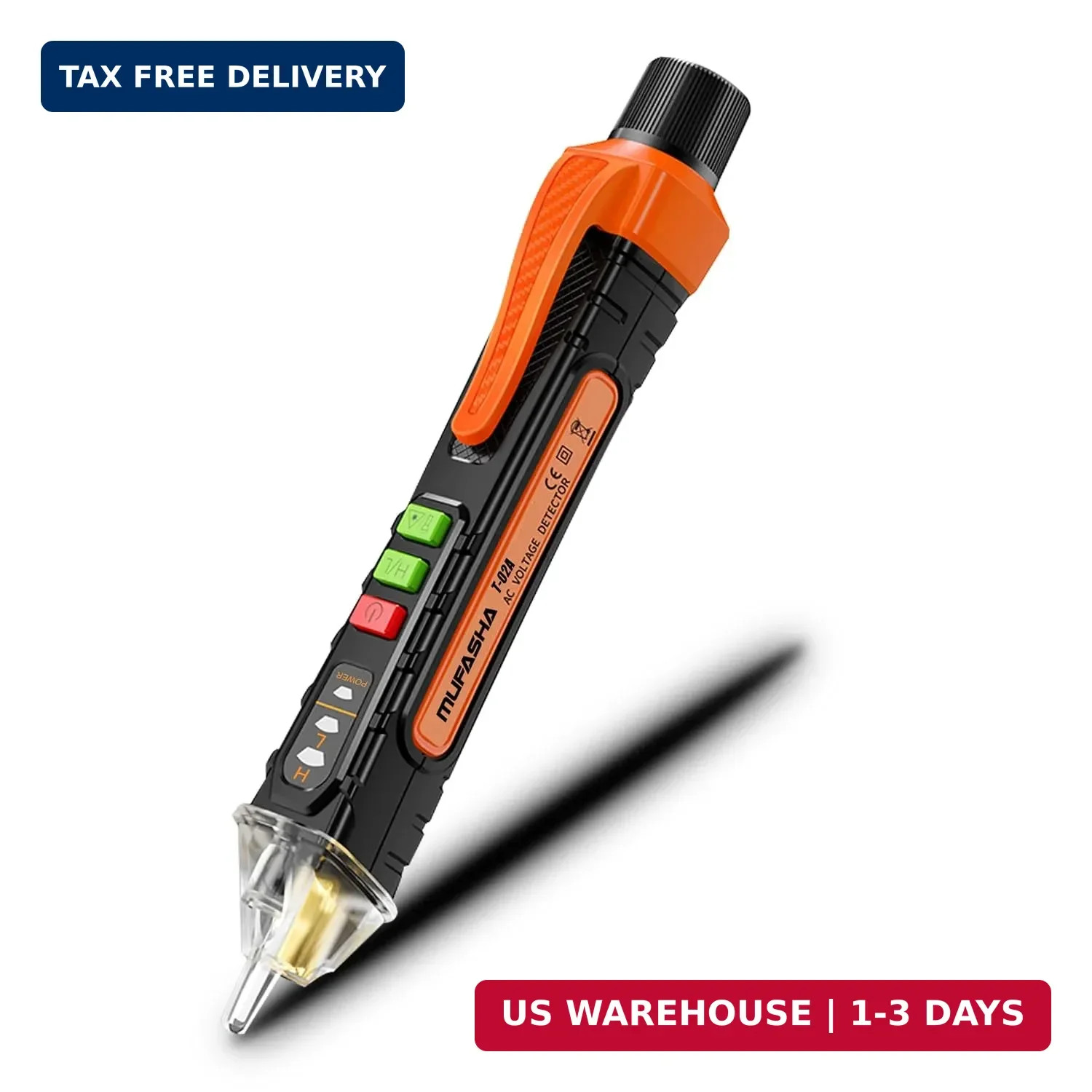 Non-Contact Voltage Tester with LED Flashlight, Buzzer Alarm, AC Voltage