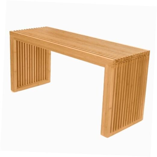 Bamboo Dining Bench, 35 inch Farmhouse Decor Indoor Kitchen Table Long Nature