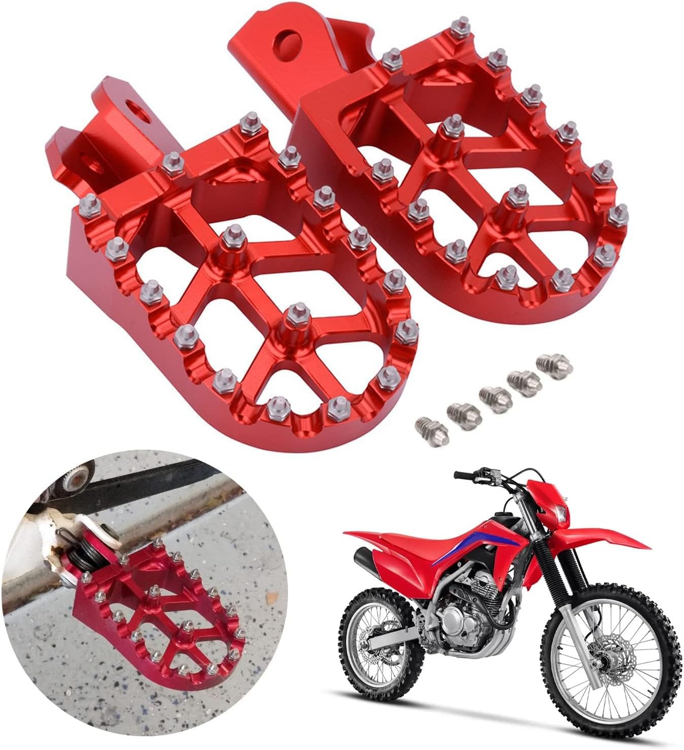 Anxin Dirt Bike Foot Pegs Motorcycle Footpegs Foot Pedals Rests CNC for CRF250F