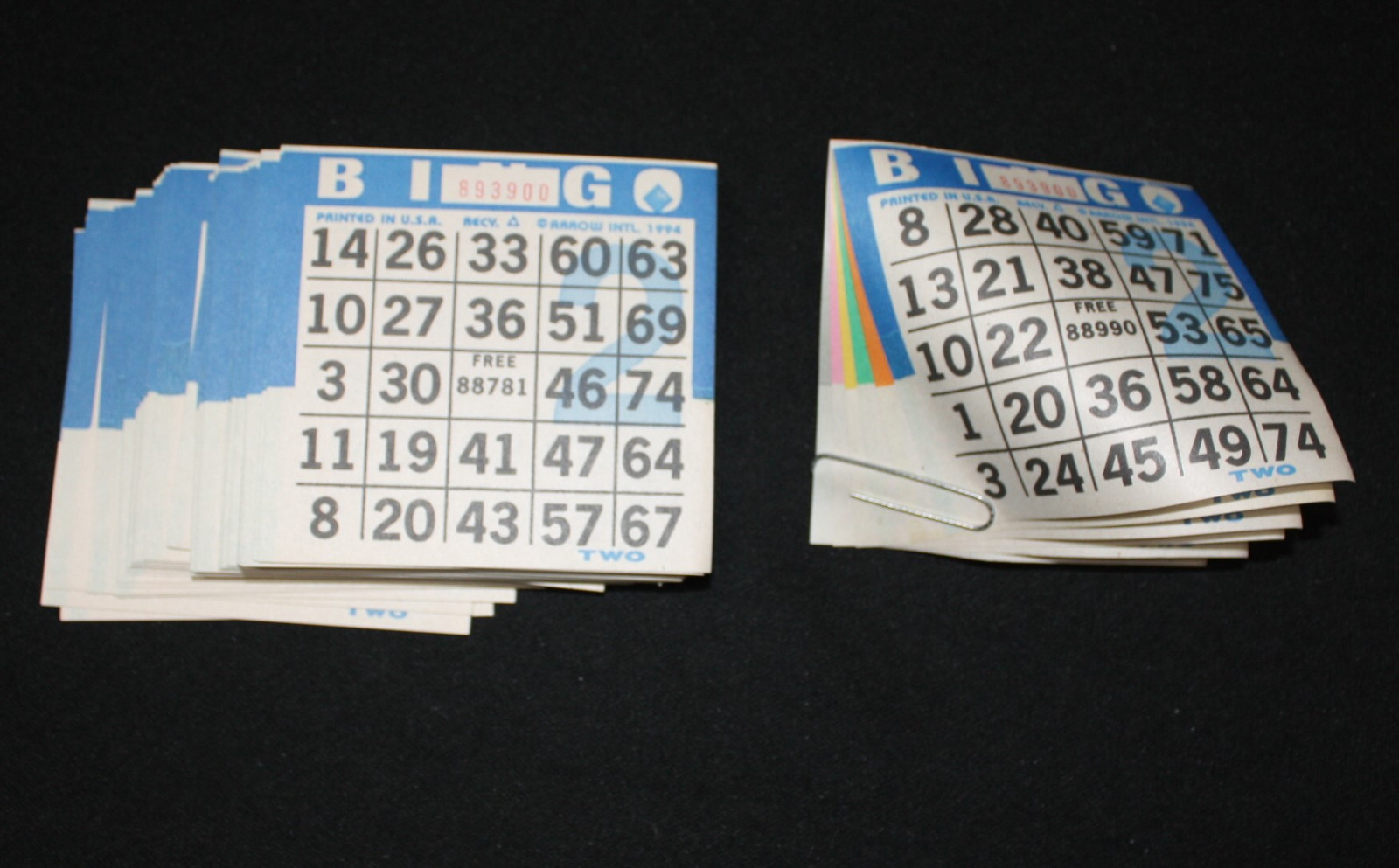 BINGO PAPER Cards sheets 1 on 6 Blue Border - 50 pack
