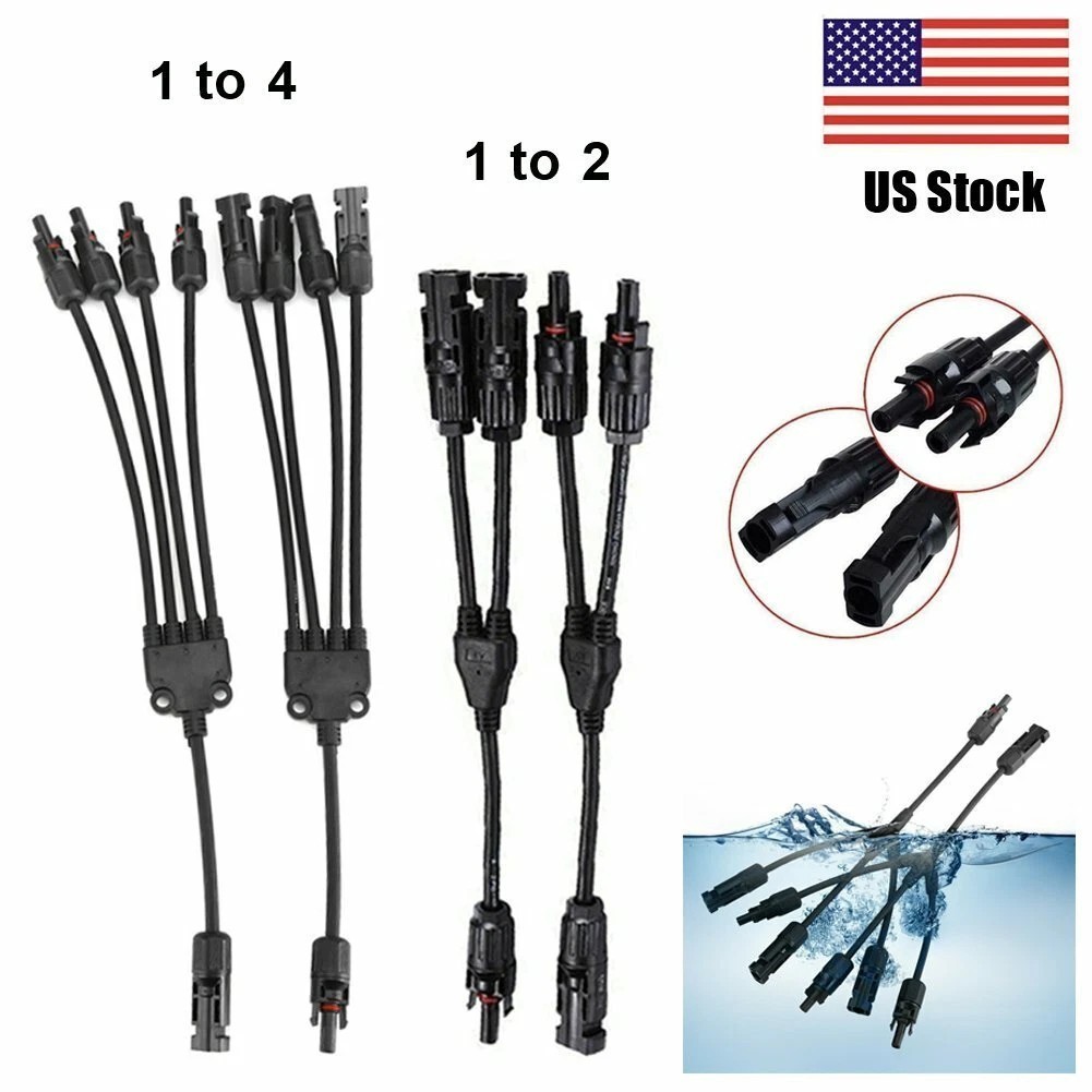 Y Branch Solar Panel Cable Connector T Splitter MMF FFM Waterproof Wire Adapter