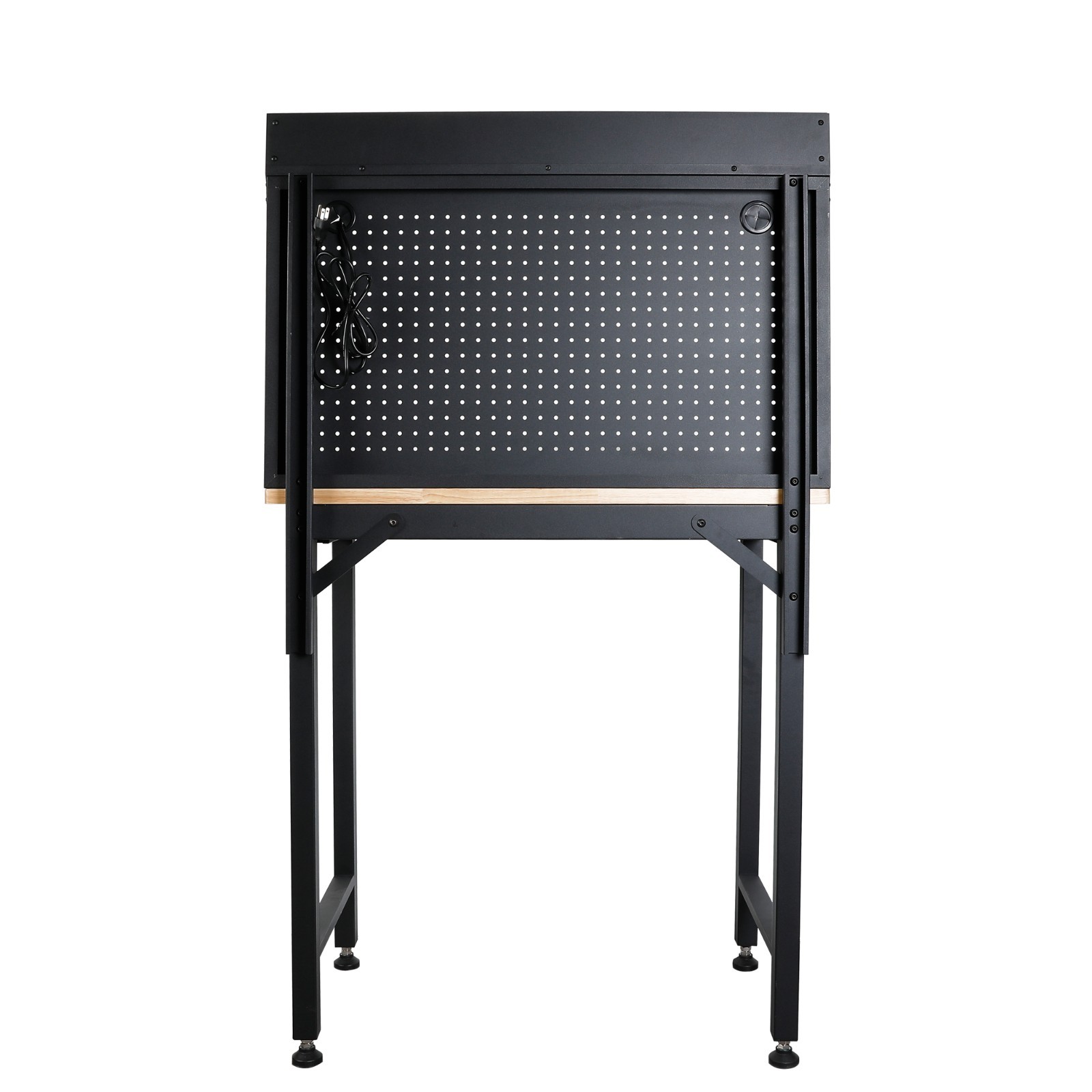 Hyper Tough 36" Steel Workbench w/ Pegboard, LED Light & Shelf 1050lb